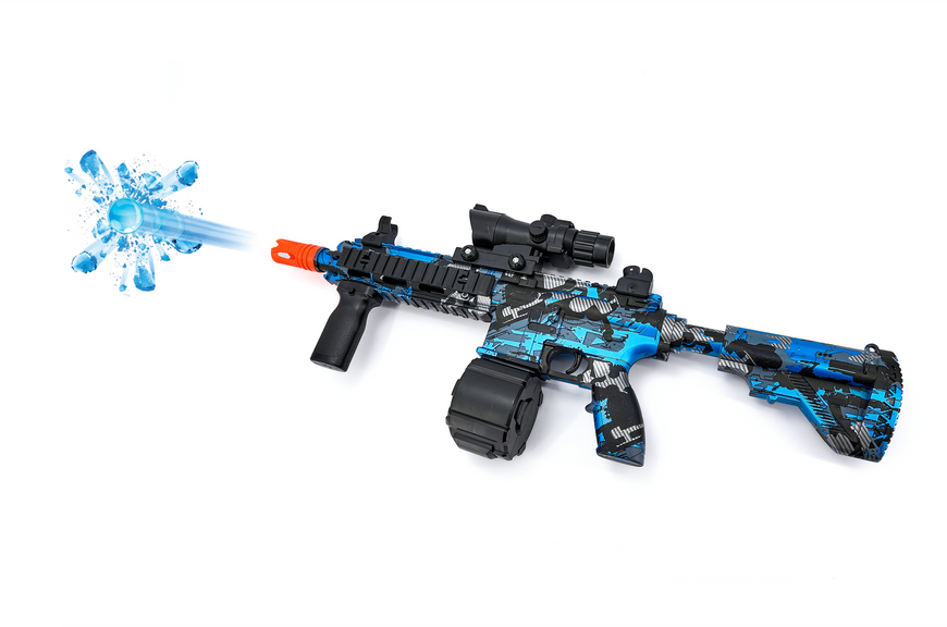 Детский автомат гель бластер (orbeez gun) на Орбизах М416. Синий граффити GLEМ416GRMMMAAA фото