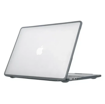 Накладка Uplix с силиконовым бампером для MacBook Pro 14" (A2442/A2779), Прозрачный + Серый бампер Pro14n01 фото