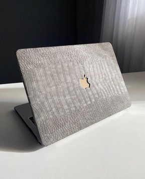 Чехол накладка на MacBook air13 M1 (A1932/2337 ) кожаный, Серый Mac13LM фото
