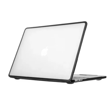 Накладка Uplix с силиконовым бампером для MacBook Pro 14" (A2442/A2779), Прозрачный + Черный бампер Pro14n02 фото