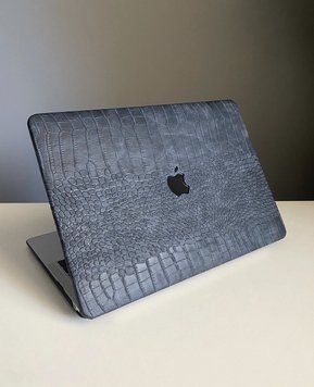 Чехол накладка на MacBook air13 M1 (A1932/2337 )  кожаный, Темно синий Mac13LM фото