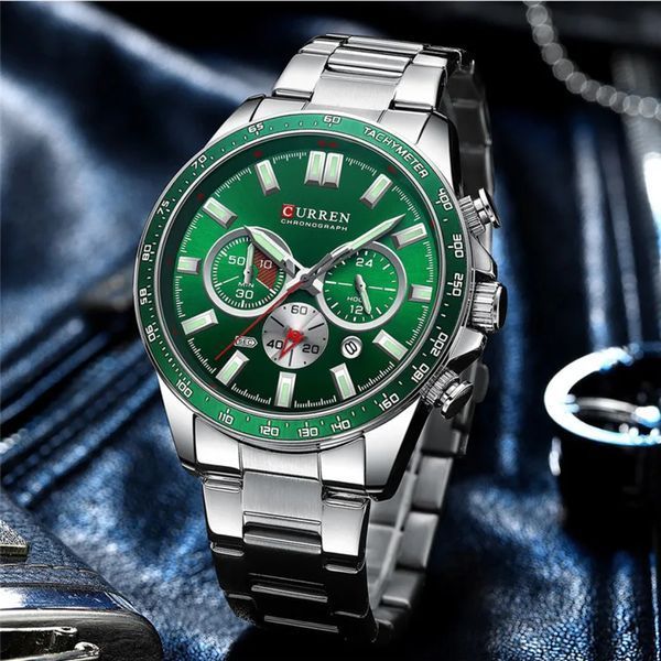 Curren 8418 Silver-Green 1008-0330 фото