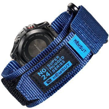 Ремінець для годинника Hemsut HS121 Super Strong Nylon Garmin Blue 22 mm 1051-1323 фото