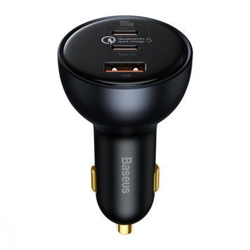 АЗП Baseus Qualcomm Multi-Port Fast Charge 160W (2xType-C + USB) + Кабель Type-C + Type-C 100W TZCCZM-0G фото
